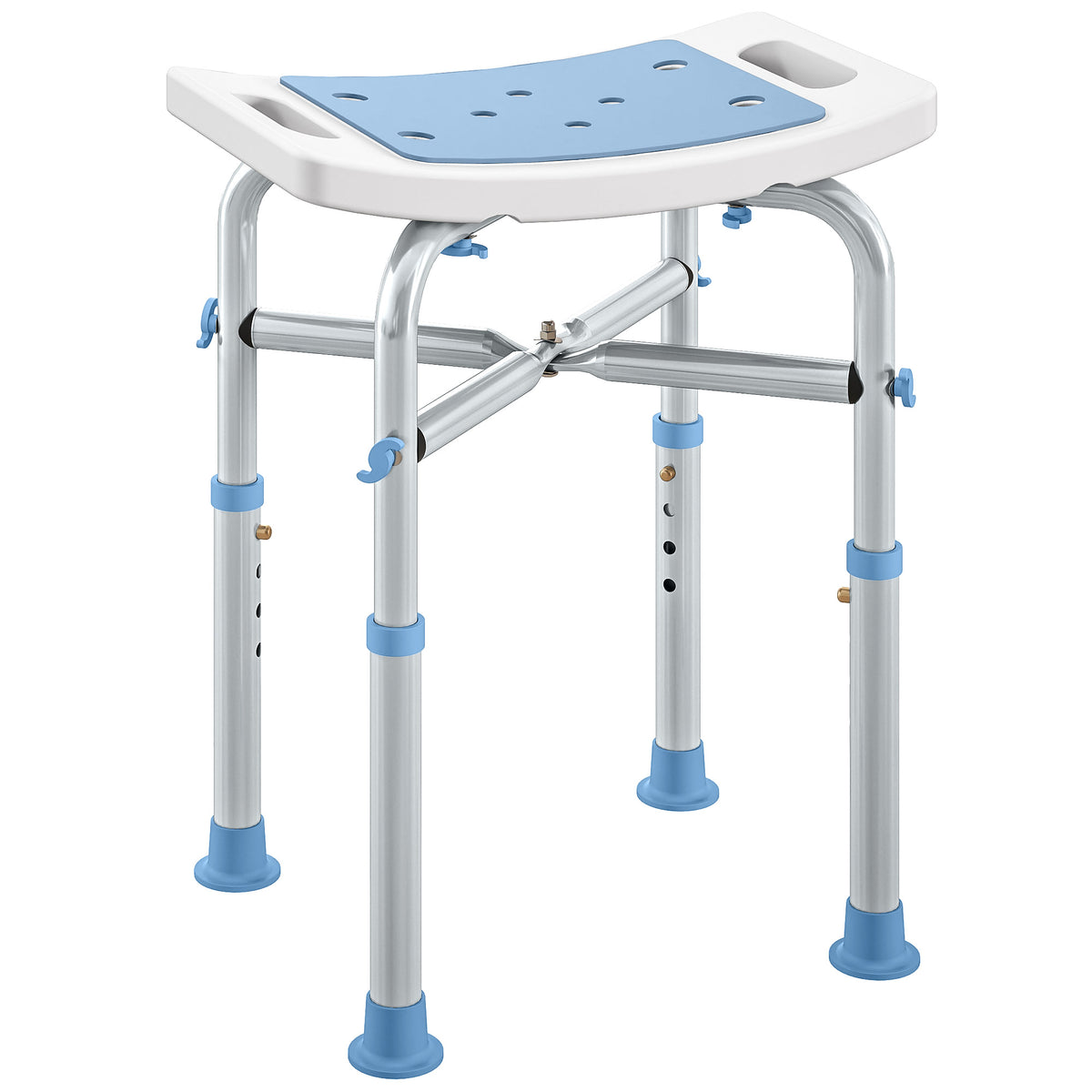 Kozy - 44-51.5cm Aluminium Frame Shower/Bath Stool - Light Blue