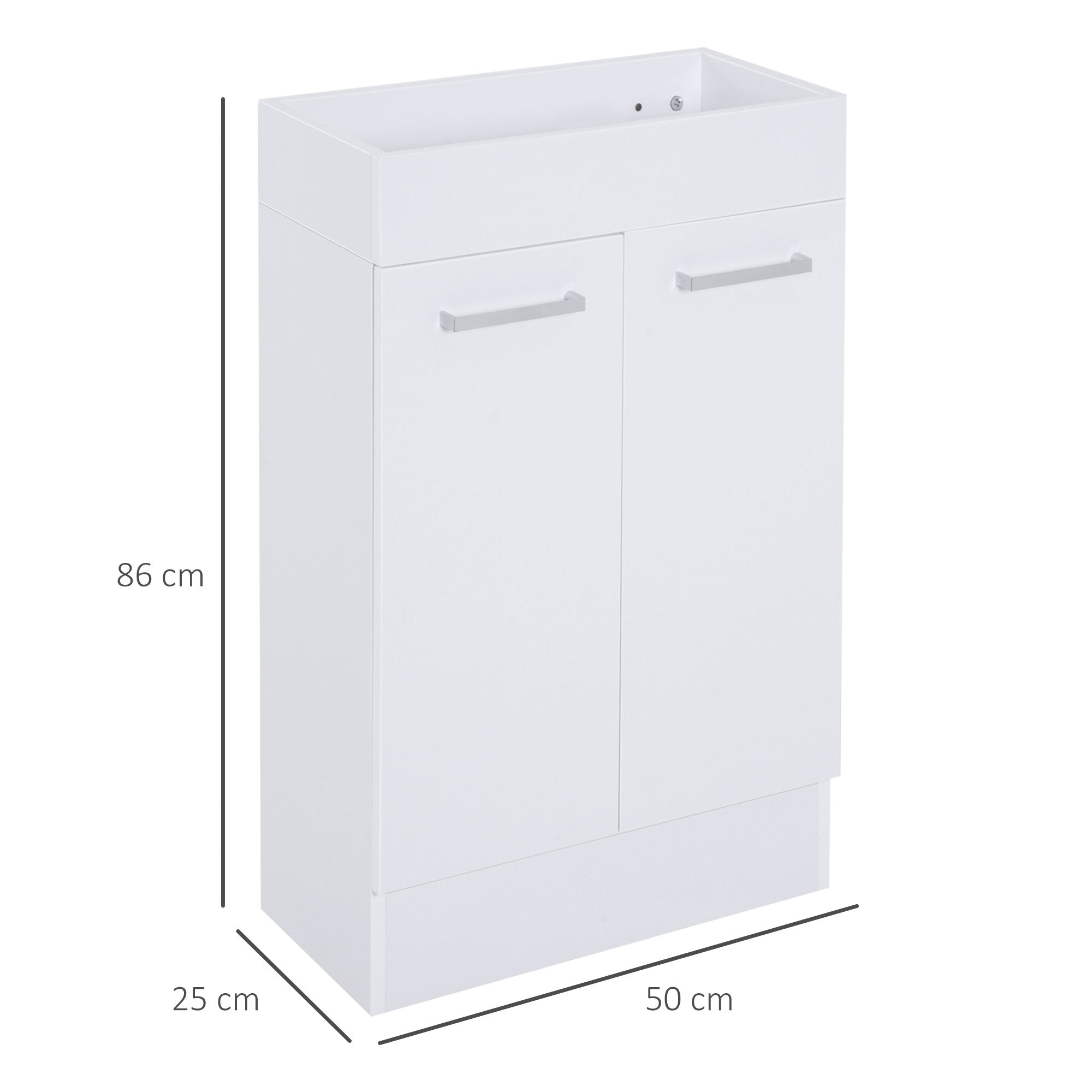 Kozy Under Sink Bathroom Vanity Unit Ceramic Basin Sink Cloakroom Storage Cabinet Home Furniture