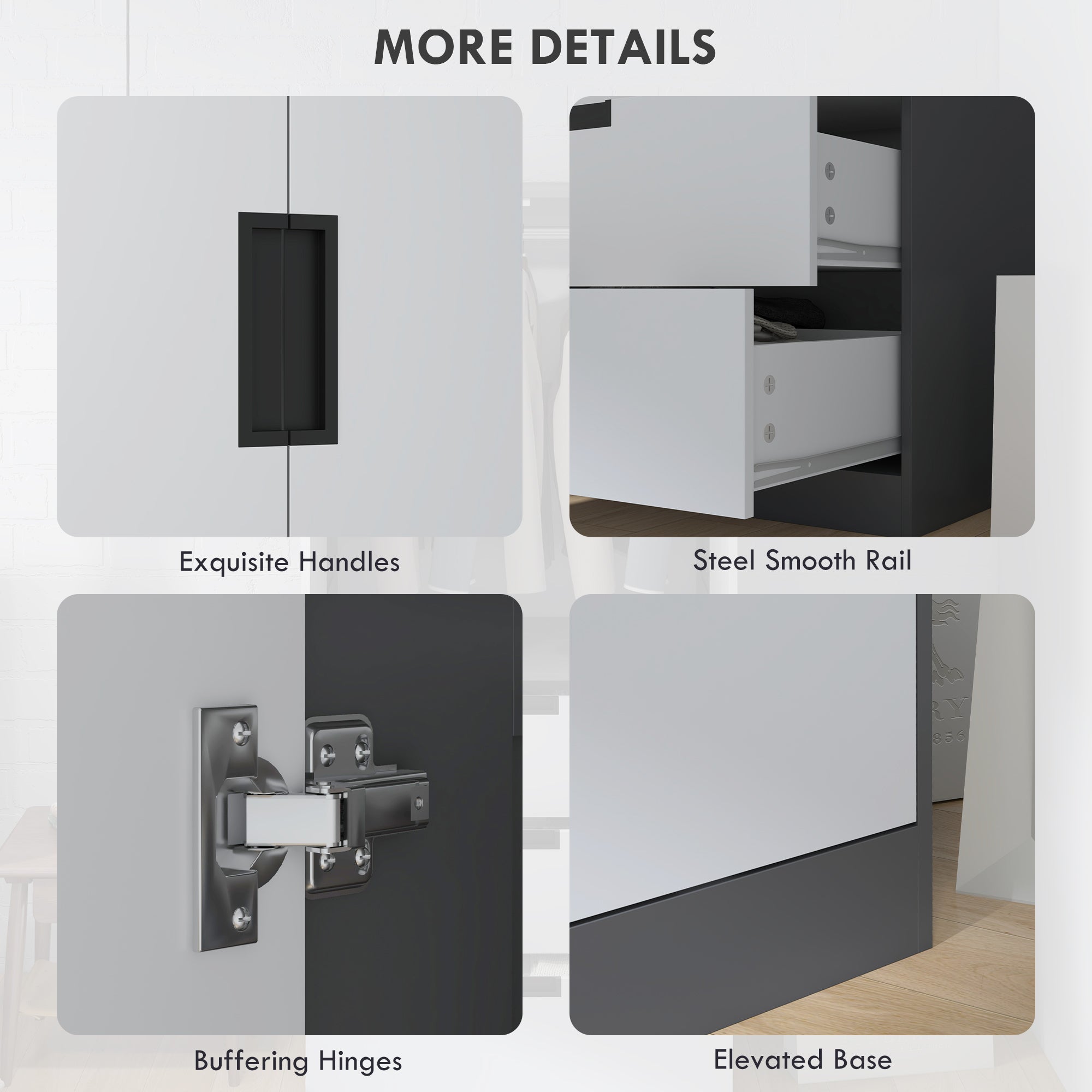 Two Door, Two Drawer Wardrobe - White/Brown