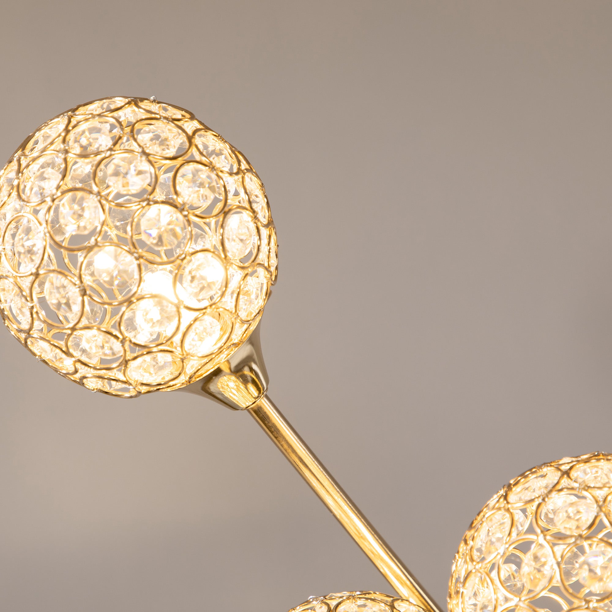 Kozy Crystal Floor Lamps for Living Room Bedroom with 5 Light, Modern Upright Standing Lamp, 34x25x156cm, Gold Tone