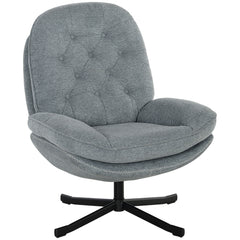 HOMCOM Armchair with 360 Degree Swivel and Wide Padded Seat, Upholstered Accent Chair with Water-Repellent Chenille Fabric Occasional Chair for Living Room Bedroom Home Office Reception Balcony, Grey