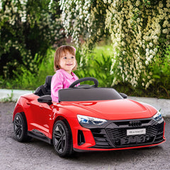 Kids Electric Ride On Car HOMCOM Audi Licensed 12V Electric Car, with Remote Control, Suspension System, Lights, Music, Motor - Red | Aosom UK