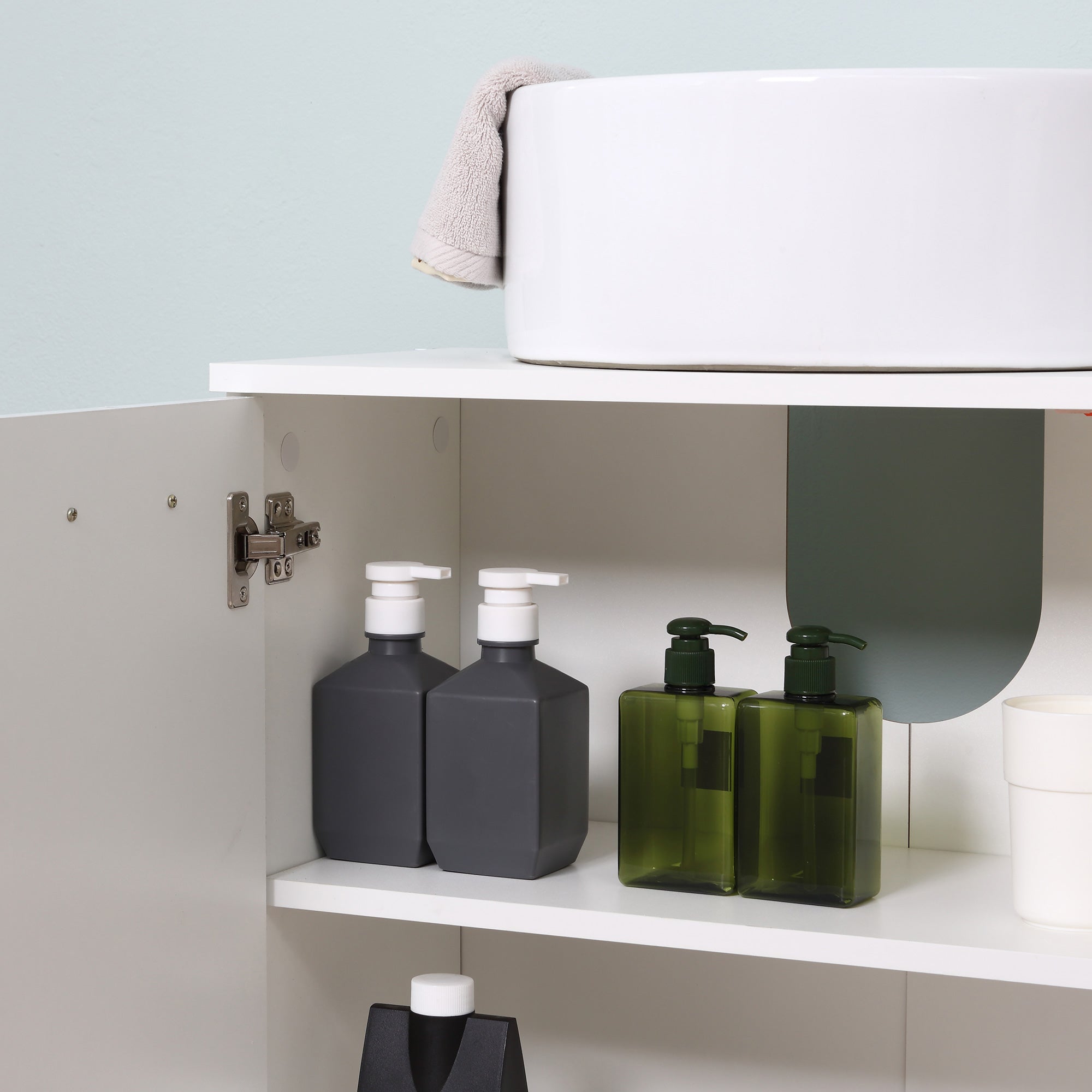 kleankin Pedestal Under Sink Cabinet: Bathroom Vanity Storage Cupboard with Adjustable Shelf, White Colour | Aosom UK