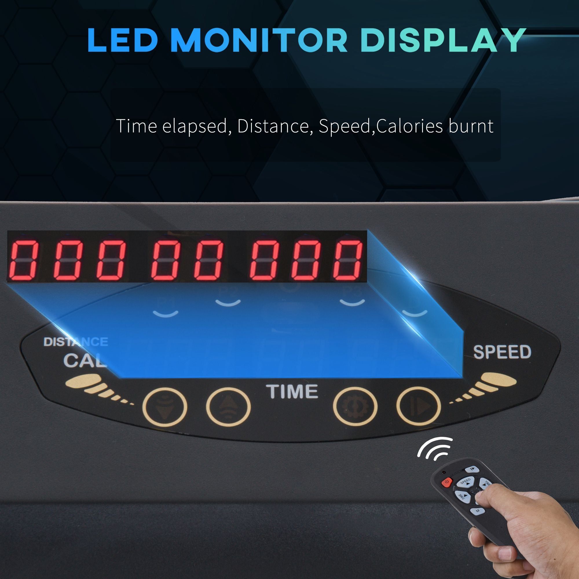 Kozy Steel Folding Motorized Home Treadmill w/ LCD Monitor Black