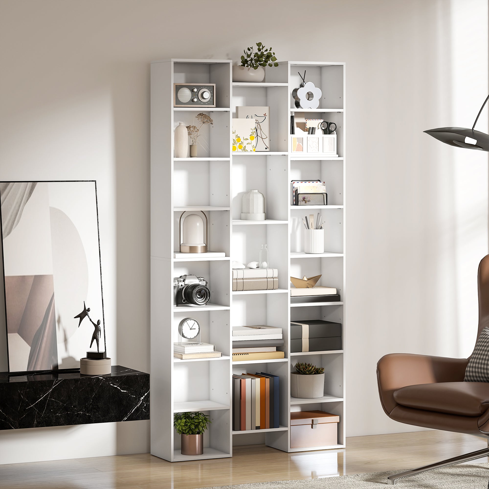 Kozy 21-Compartment Bookshelf - White