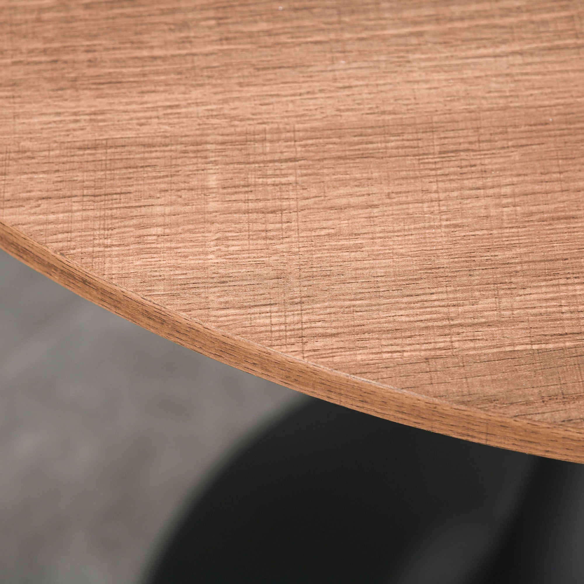 Kozy Modern Round Dining Table Leisure Coffee Bistro Table with Metal Base for Kitchen & Dining Room Brown