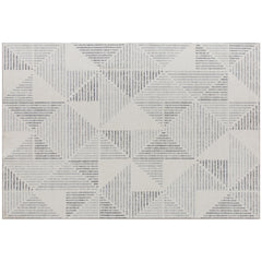 Kozy - Modern Area Rug, Geometric Pattern Non-Slip Washable Rug, Soft Floor Carpet for Living Room, Bedroom, Dining Room, Home Office, 290 x 200 cm, Grey
