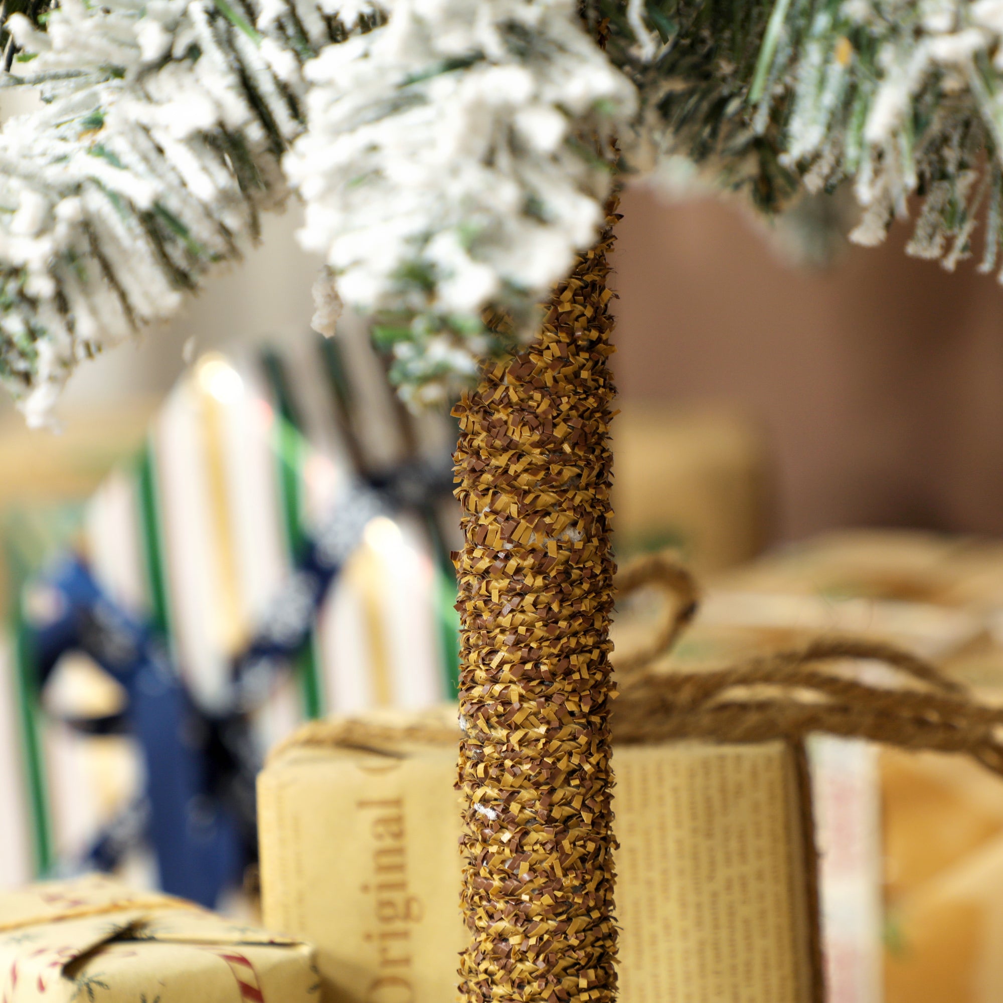 Kozy - Set of 3 Pencil Flocked Christmas Tree, 3ft 4ft 5ft