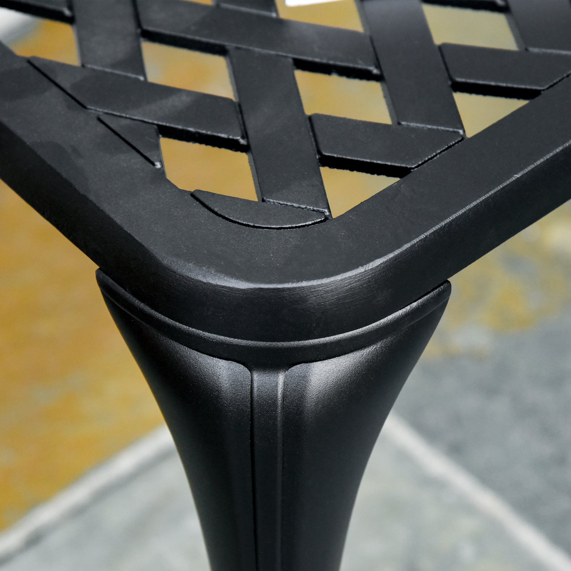 Kozy 2-Seater Cast Aluminium Garden Bench Loveseat Outdoor Furniture Chair w/ Decorative Backrest & Ergonomic Armrest for Patio Terrace Porch