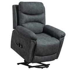 Kozy - Power Lift Recliner Chair with Vibration Massage, Heat, USB - Grey