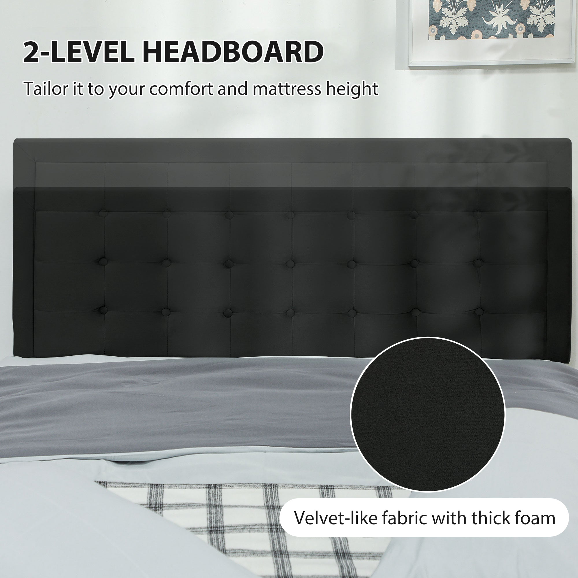 Kozy - Double Ottoman Bed Frame, with Front Drawer - Black