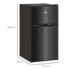Kozy - 88L Under Counter Fridge Freezer, Small Refrigerator with 5-Setting, 3 Star Freezer Rating, Black