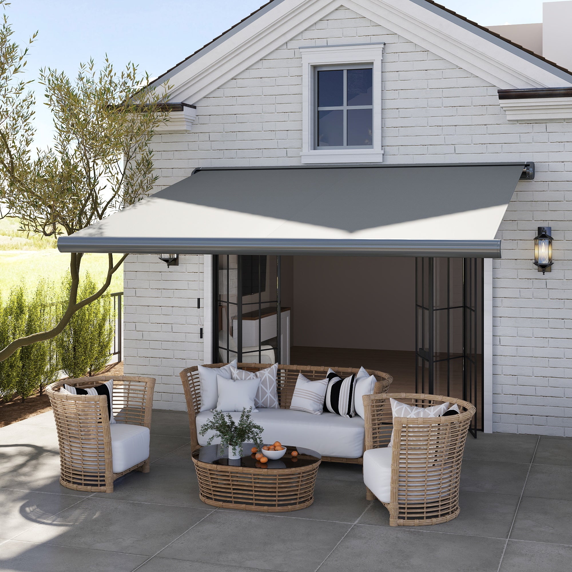 Kozy Cassette Electric Manual Awning Door Window Retractable Canopy w/ R/C