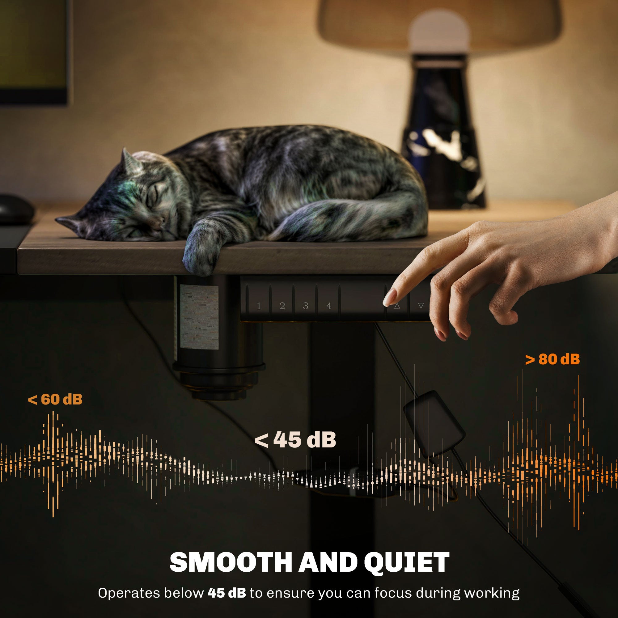 Kozy 72-116cm Adjustable Electric Standing Desk, with LED Display - Black