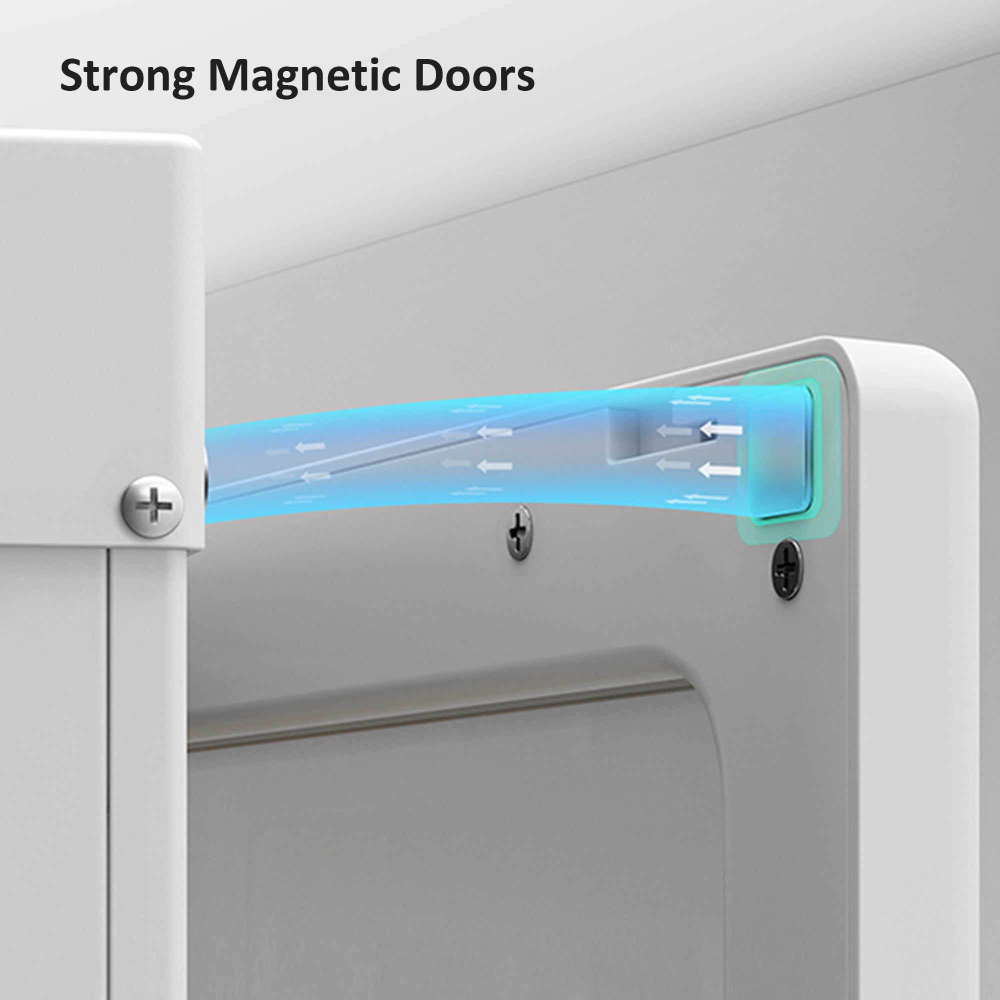 Kozy Portable Clothes Wardrobe for Bedroom, Foldable Clothes Organiser with Cube Storage, Hanging Rods, Magnet Doors, White