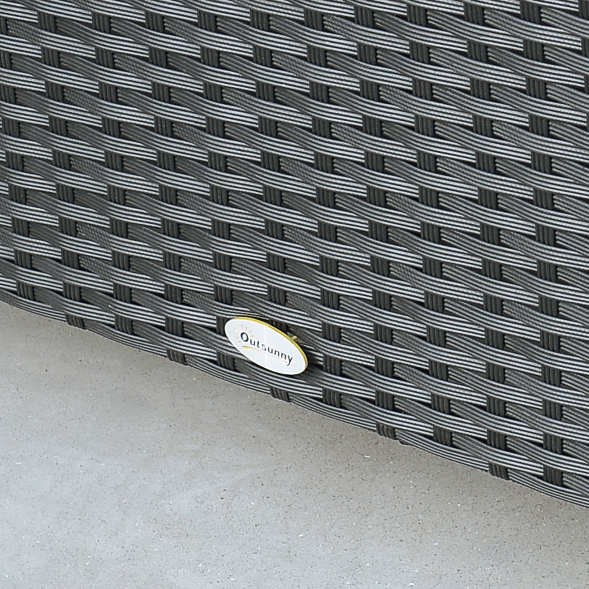 Kozy PE Rattan Coffee Table, Rectangular Outdoor Coffee Table with Tempered Glass Top, 70 KG Capacity for Garden, Balcony, Terrace, Patio, Black