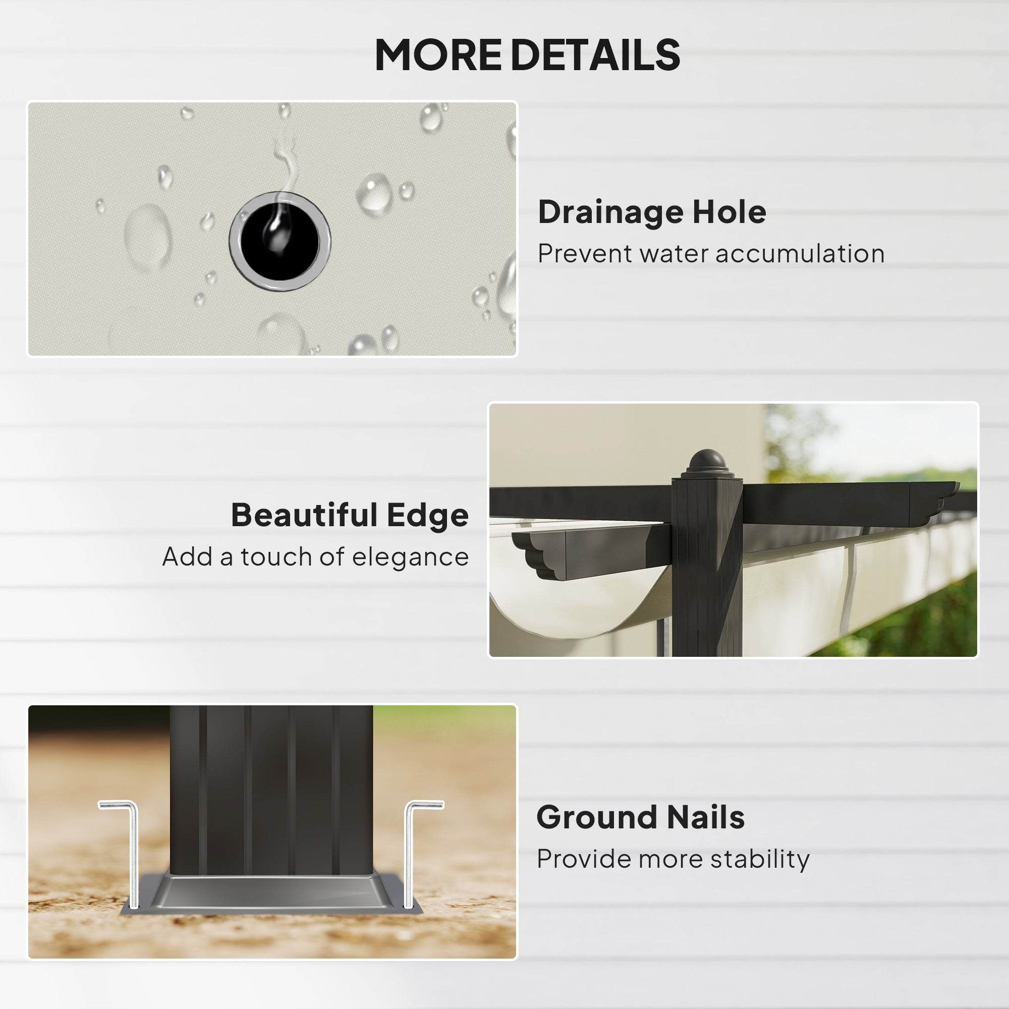 Kozy 4 x 3(m) Aluminium Pergola with Retractable Roof, Garden Gazebo Canopy Shelter for Outdoor, Patio, Cream White