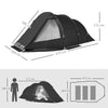 Two Room Tunnel Tent Camping Tent for 3-4 Man with Windows, Covers, Carry Bag, for Fishing, Hiking, Sports