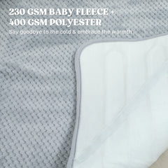 Kozy Heated Electric Blanket, Warm Throw Blanket with 5 Heating Levels, 10 Hour Auto-Off Timer, Grey