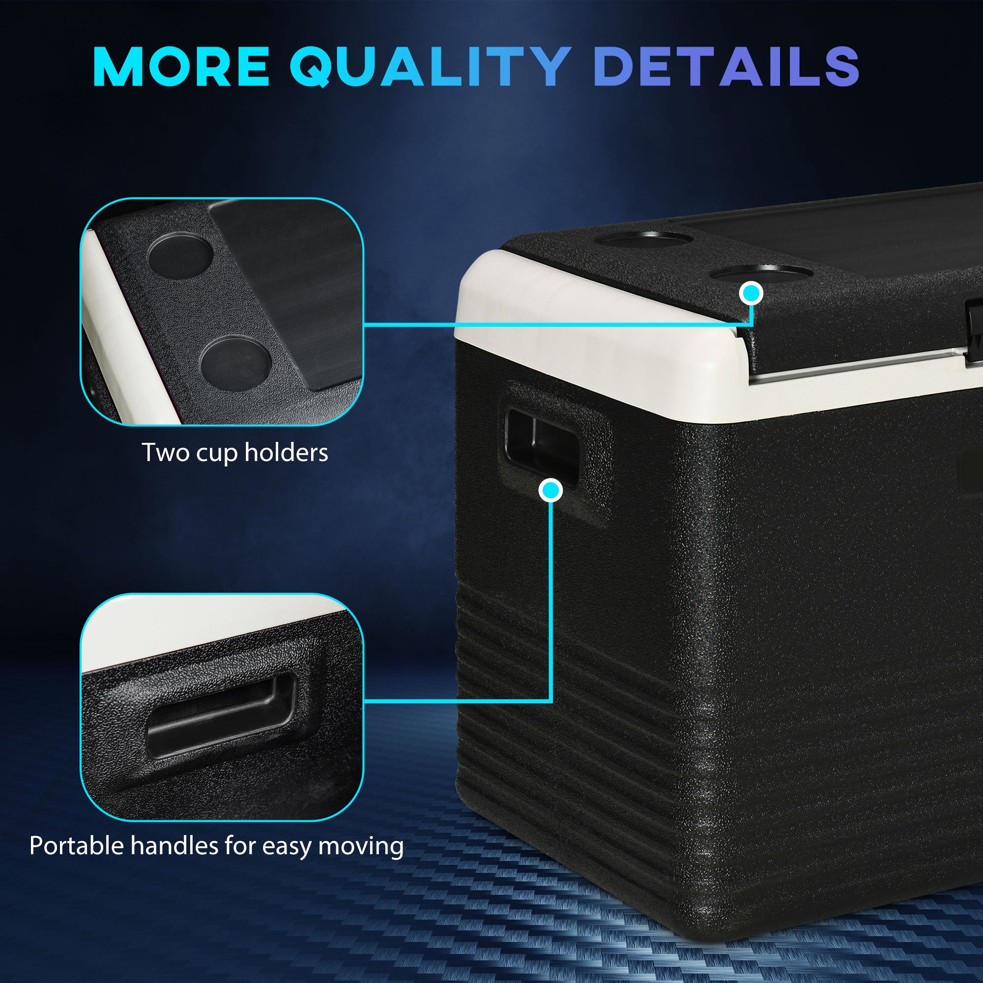 Kozy 40L Portable Car Refrigerator - Grey and Black