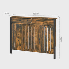Kozy - 93 x 119cm Rustic-Look Radiator Cover - Brown/Black