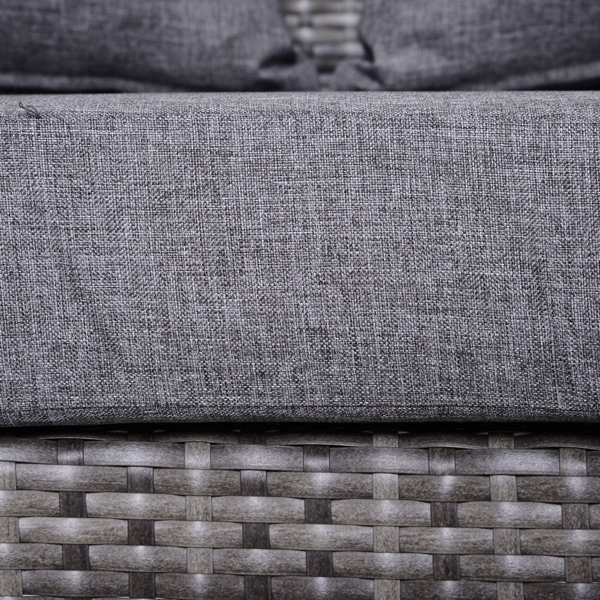 Kozy 5 Pieces Rattan Garden Furniture Set, 4 Seater Half-Round Garden Sofa Set with Thickened Cushions, Wicker Conservatory Furniture with 4 Chairs, Rattan Coffee Table and Pillows, Grey