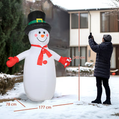 Kozy - 8FT Christmas Inflatable Outdoor Decoration with Dynamic Disco & LED Lights, Self-Inflating Christmas Blow Up Snowman for Garden, Indoor Outdoor Home Decor