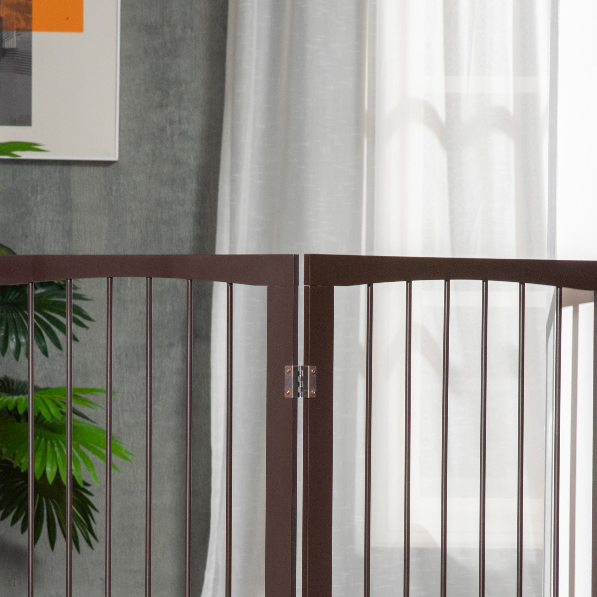 Kozy 3 Panel Stair Gate Foldable Dog Door Gate Indoor Free Standing Safety Gate Pet Barrier 76cm Height