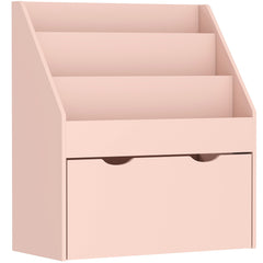 Kozy Bookcase for Kids with Shelves, Drawer, Bookcase for Bedroom, Playroom, Pink