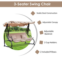 Outsunny 3 Seater Garden Swing Seat Bed Swing Chair 2