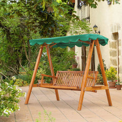 Kozy 3-Seater Pinewood Swing Chair-Green