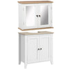Bathroom Furniture Set, Mirror Cabinet Wall Mounted with Adjustable Shelf, Bathroom Sink Cabinet with Storage, and Grain