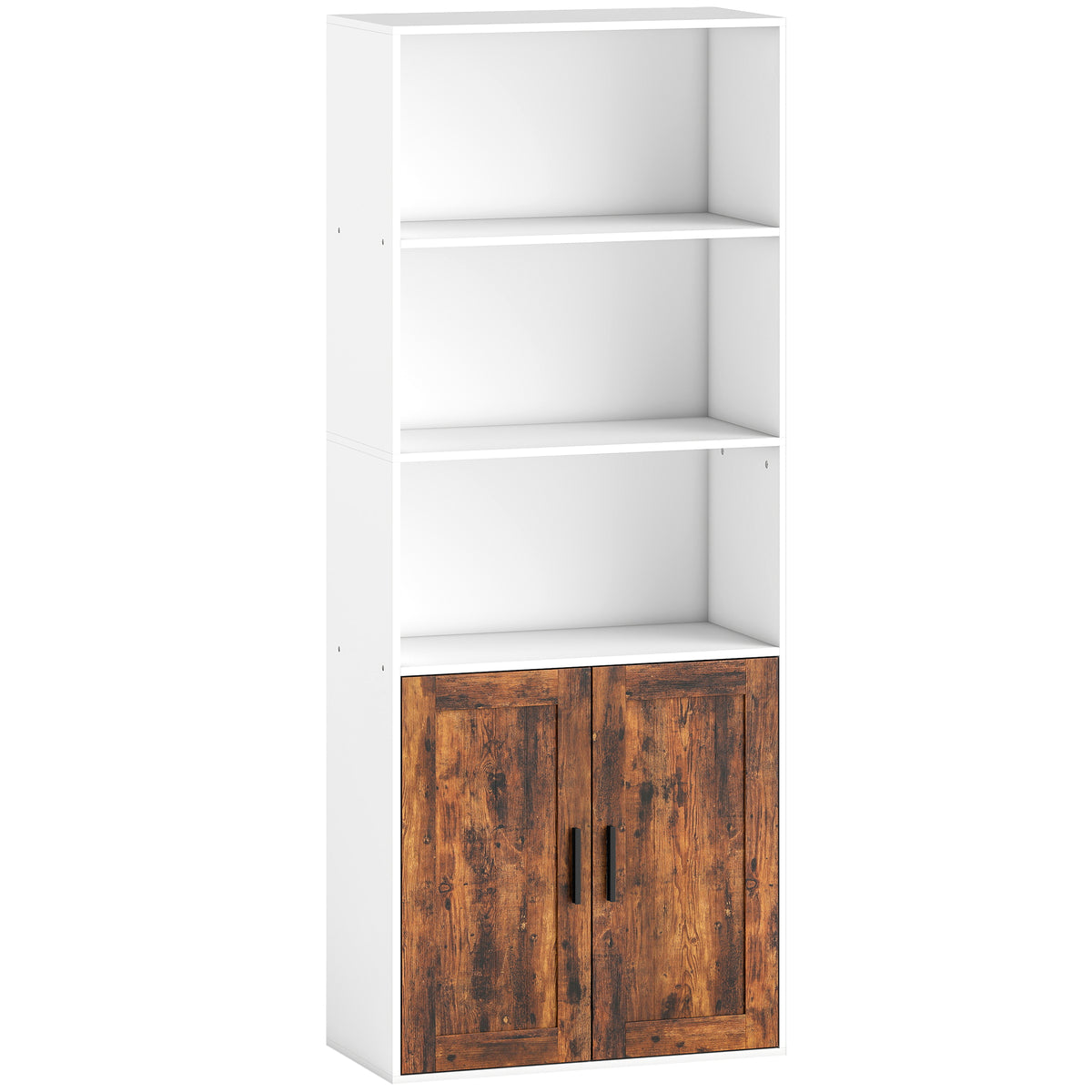 Kozy - 5-Tier Bookcase with Adjustable Shelf - Rustic Brown