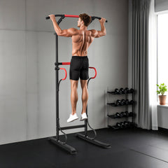 Kozy Steel Multi-Use Exercise Power Tower Pull Up Station Adjustable Height W/ Grips