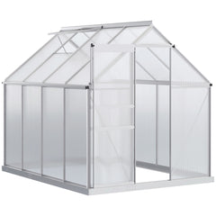 Kozy 190 x 253 cm Walk-In Polycarbonate Greenhouse - Silver-Tone
