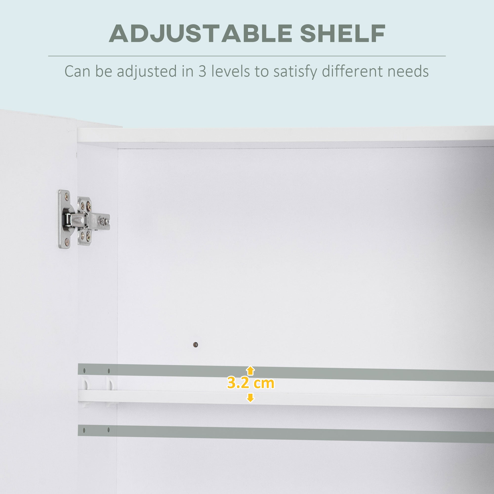 Kozy Bathroom Cabinet with Mirror, Wall Mounted Bathroom Mirror Cabinet with Adjustable Shelf, 2 Doors Storage Cupboard, White