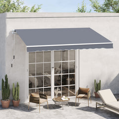 Outsunny Garden Patio Manual Awning Canopy Sun Shade Shelter Retractable 4m x 3m