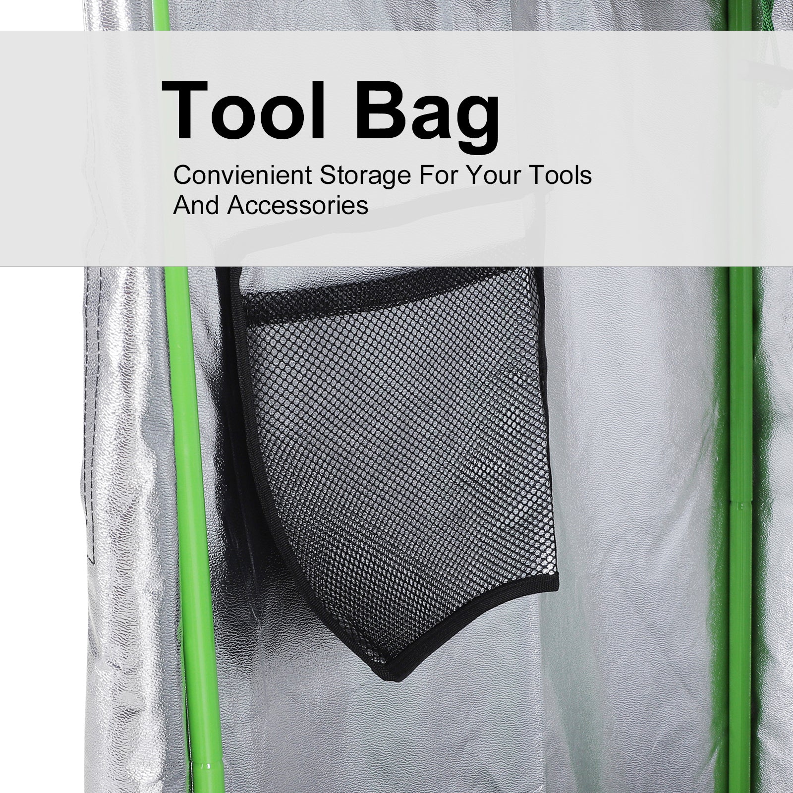 Kozy Grow Tent Reflective Mylar Hydroponic with Adjustable Vents and Floor Tray for Indoor Plant Growing, 60 x 60 x 140 cm (24.5" x 24.5" x 55")