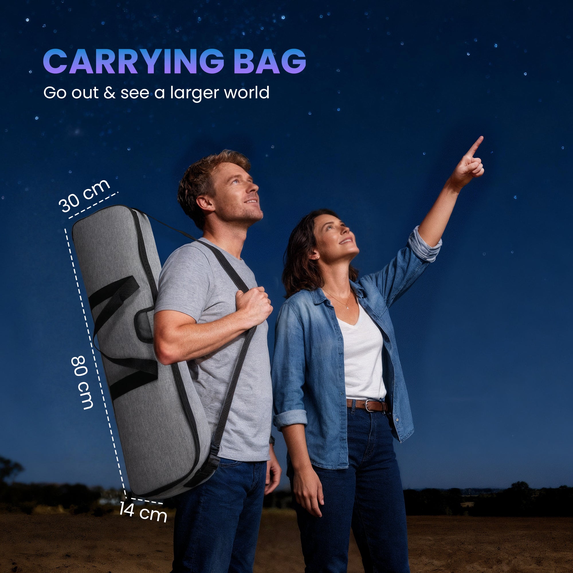 Kozy Astronomy Telescope for Adults and Beginners with 80 mm Aperture, Carry Bag, White