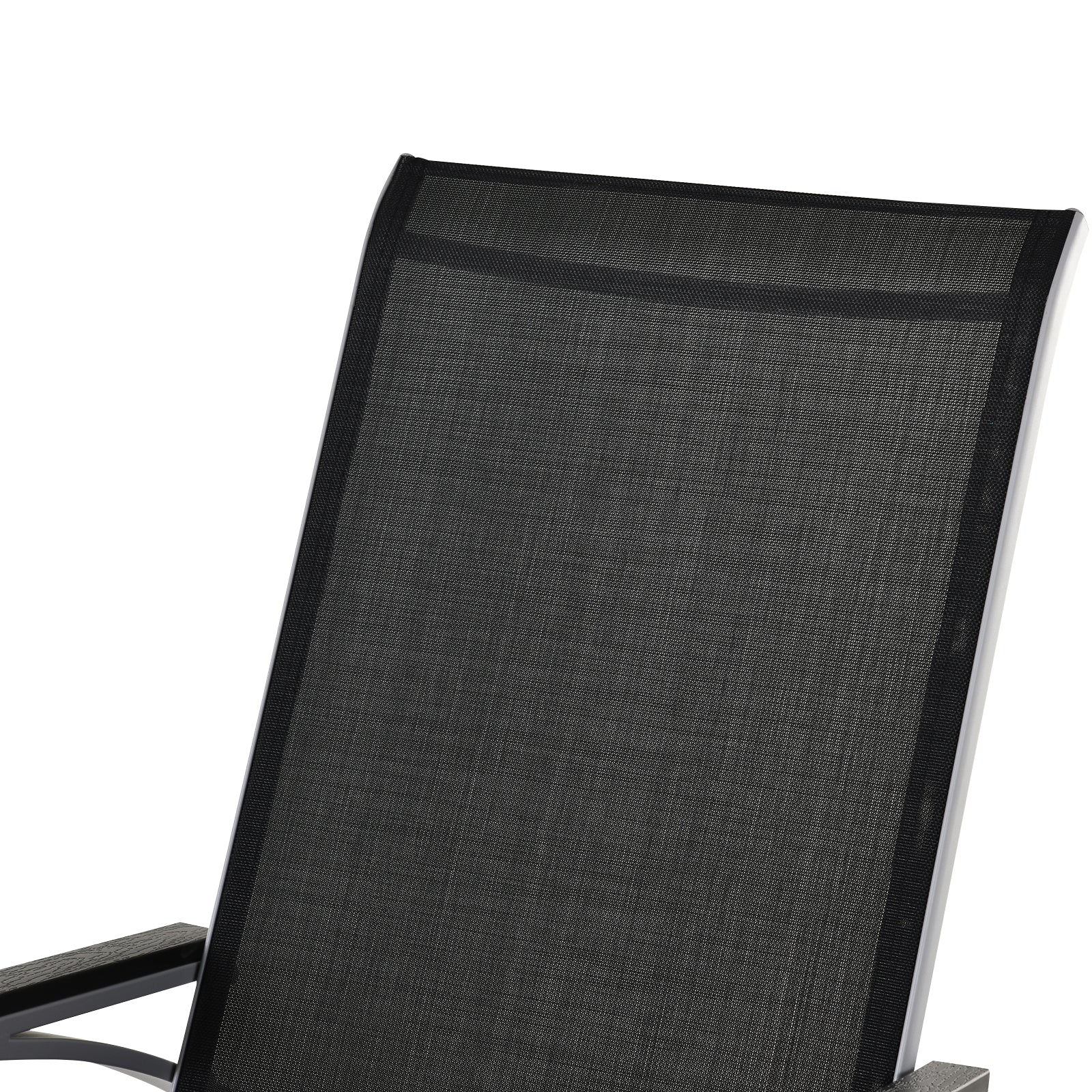 Outsunny Rocking Chair Sun Lounger Garden Seat Patio High Back Texteline Black