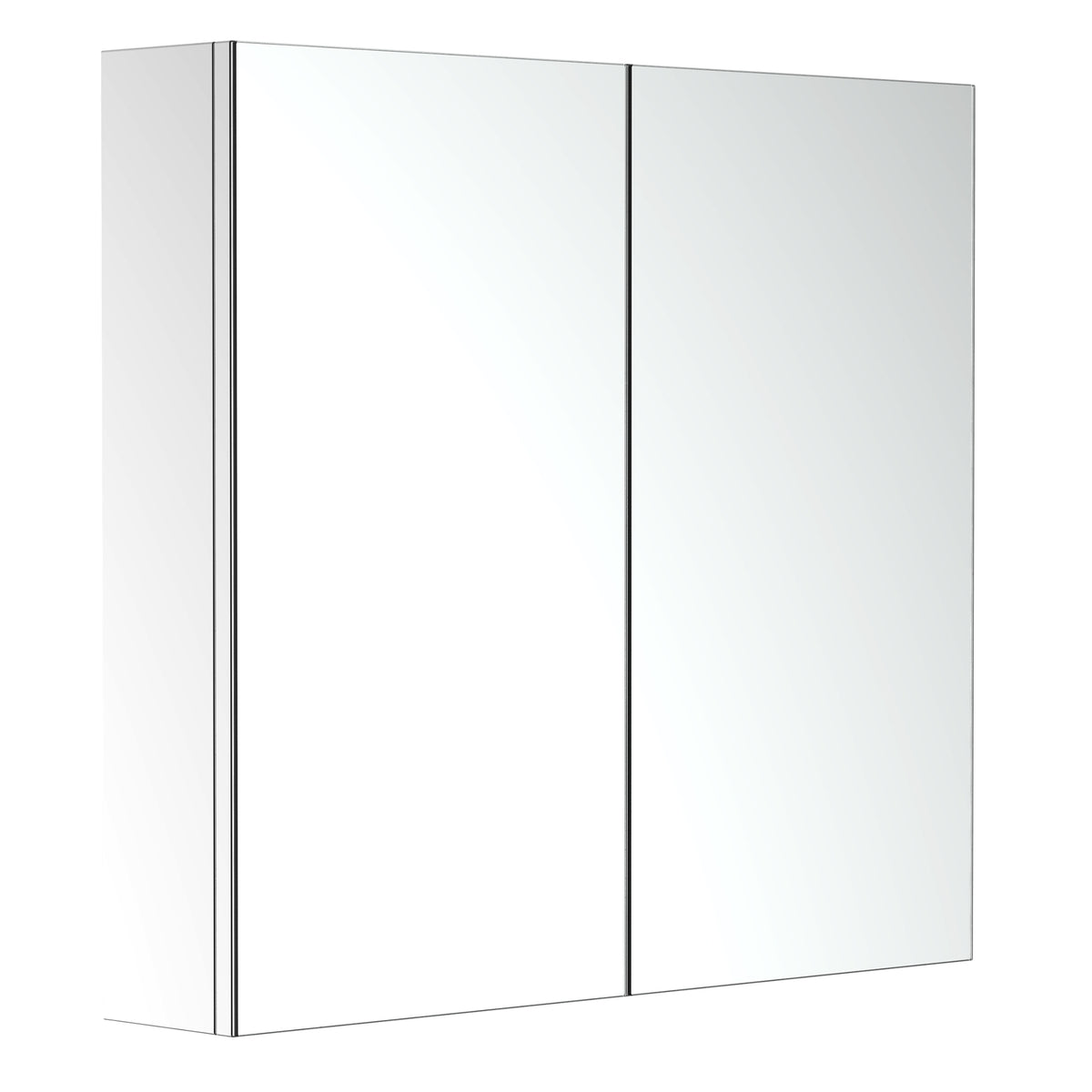 Kozy Bathroom Mirror Cabinet, Stainless Steel Wall Mounted  Bathroom Storage Cabinet with Double Doors, 60x55cm