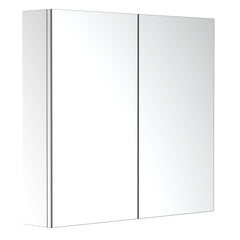 Kozy Bathroom Mirror Cabinet, Stainless Steel Wall Mounted  Bathroom Storage Cabinet with Double Doors, 60x55cm