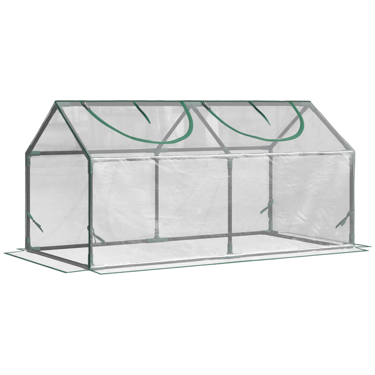 Kozy Mini Greenhouse Portable Flower Planter Vegetable Grow House for Garden with Zipped Windows, 120 x 60 x 60 cm, Clear