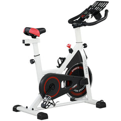 Kozy Exercise Bike, 8kg Flywheel Stationary Bike Indoor Cycling Machine with Adjustable Resistance Seat Handlebar, White