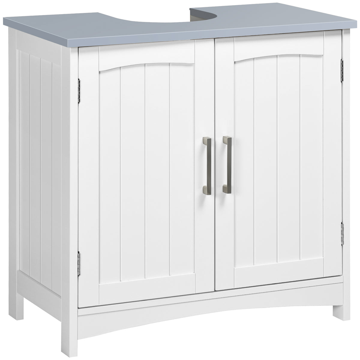 Kozy Pedestal Under Sink Cabinet with Double Doors, Modern Bathroom Vanity Unit, Storage Cupboard with Adjustable Shelves, White