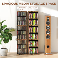 Kozy 260 Narrow CD Storage Unit - Rustic Brown