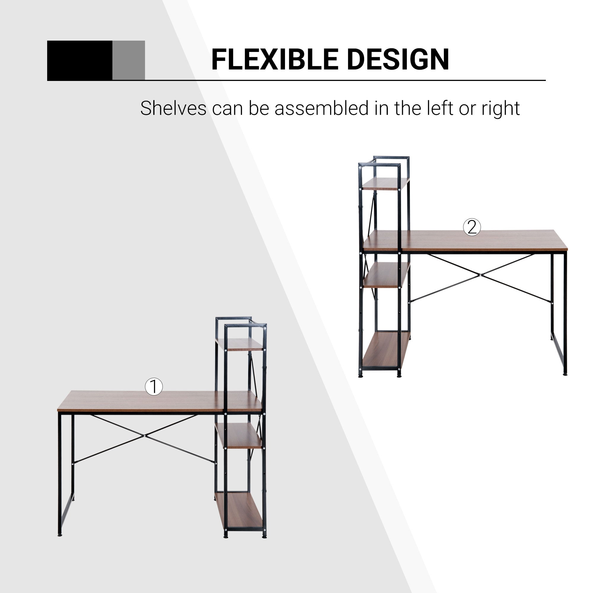 HOMCOM Workstation Desk with 4