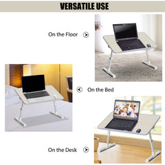 HOMCOM Foldable Laptop Stand Notebook PC Bed Table Desk Portable Height & Angle Adjustable