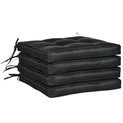 Outsunny Replacement Dining Chair Seat Pad, Garden Seat Cushion with Ties, 40 x 40cm, Black | Aosom UK