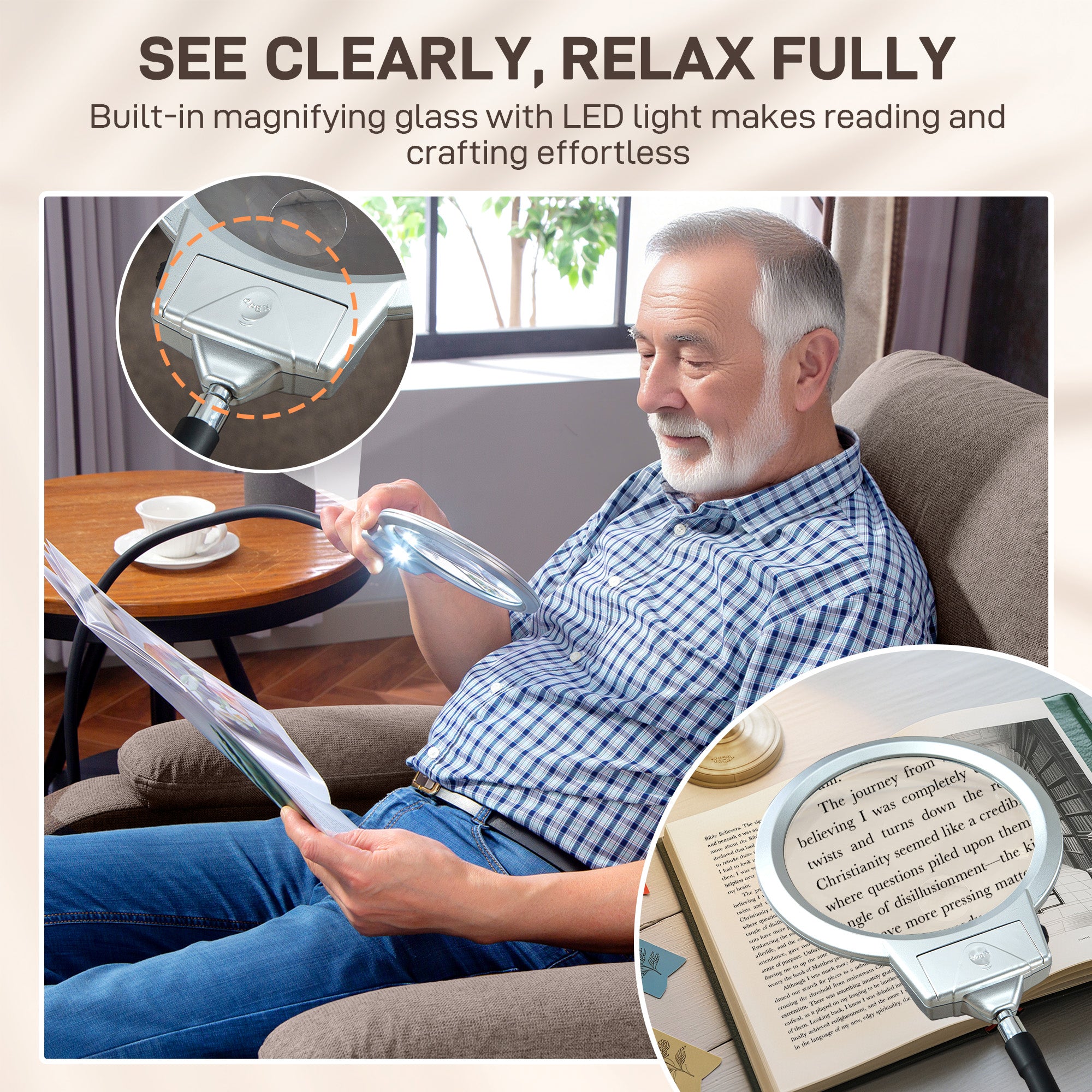 Kozy - Electric Rise/Recline Armchair, with Reading Light - Brown